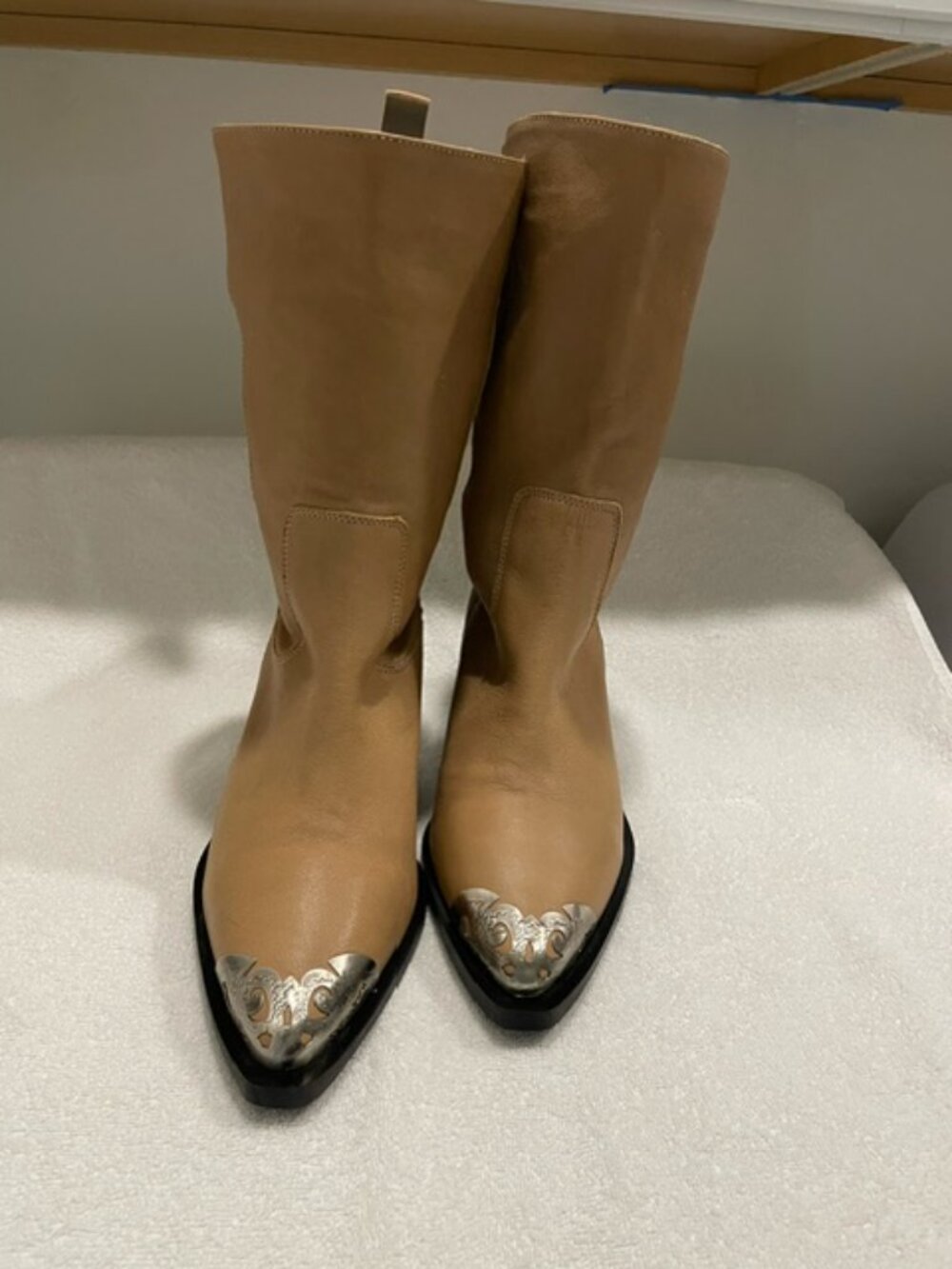 Free People Faster Horses Filigree Boot Pull On Tan Leather 39 / 9 new